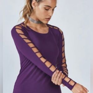 Purple open sleeve top
